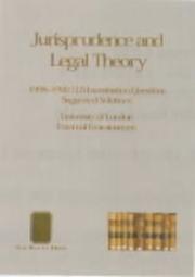 Jurisprudence and legal theory : 1998-1999 LLB examination questions and suggested solutions : University of London external examinations