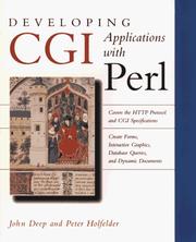 Cover of: Developing CGI applications with Perl by John Deep