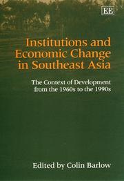 Institutions and economic change in Southeast Asia : the context of development from the 1960s to the 1990s