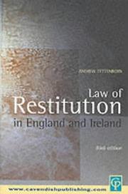 Cover of: Law of Restitution In England & Ireland by Tettenborn