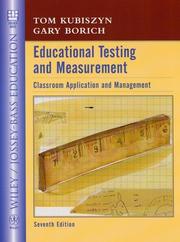 Cover of: Educational testing and measurement by Tom Kubiszyn