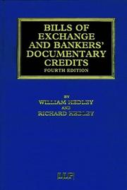 Cover of: Bills of Exchange and Bankers' Documentary Credits (Banking & Finance Law Library) by Hedley