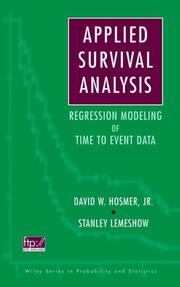 Applied survival analysis by David W. Hosmer, David W. Hosmer Jr., Stanley Lemeshow
