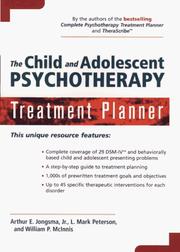 The child and adolescent psychotherapy treatment planner