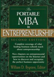 The portable MBA in entrepreneurship by William D. Bygrave