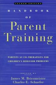 Cover of: Handbook of parent training: parents as co-therapists for children's behavior problems