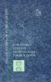 Low-energy cooling technologies for buildings : challenges and opportunities for the environmental control of buildings