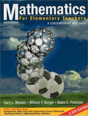 Cover of: Mathematics for elementary teachers by Gary L. Musser