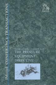 International Conference on the Pressure Equipment Directive : 21-22 May 2002, The Royal College of Surgeons of England, London, UK