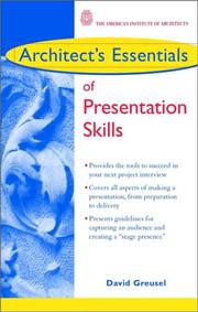 Cover of: Architect's Essentials of Presentation Skills by David Greusel