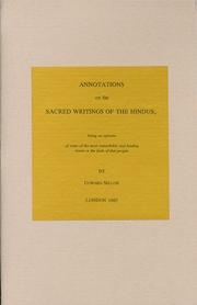 Cover of: Annotations on the Sacred Writings of the Hindus | Sellon. Edward