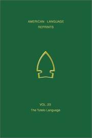 Cover of: The Tutelo Language (American Language Reprints, V. 23)