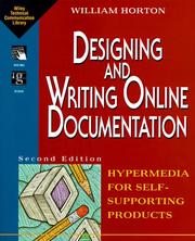 Cover of: Designing and writing online documentation: hypermedia for self-supporting products