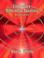 Cover of: Elementary differential equations