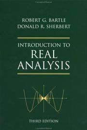 Cover of: Introduction to real analysis by Robert Gardner Bartle