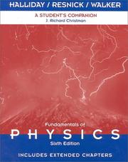 A student's companion to accompany Fundamentals of physics, 6th edition [by] David Halliday, Robert Resnick, Jearl Walker