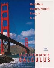 Cover of: Multivariable calculus