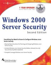 Cover of: Windows 2000 Server Security