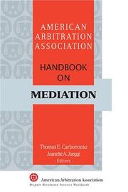 Cover of: AAA Handbook on Mediation