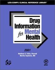 Cover of: Drug Information for Mental Health 2001