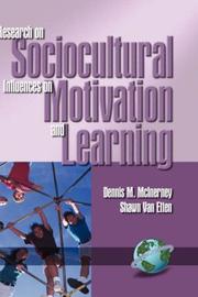 Cover of: Research on Sociocultural Influences on Motivation and Learning (Research in Sociocultural Influences on Motivation & Learning)
