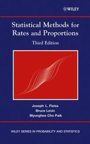 Cover of: Statistical methods for rates and proportions. by Joseph L. Fleiss