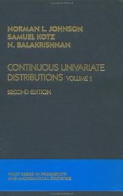 Continuous univariate distributions by Norman Lloyd Johnson