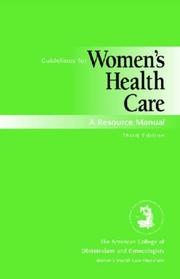 Cover of: Guidelines For Women's Health Care by Acog