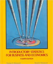 Introductory statistics for business and economics by Thomas H. Wonnacott, Ronald J. Wonnacott