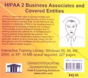 Cover of: HIPAA 2 Business Associates and Covered Entities