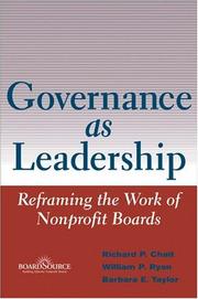 Cover of: Governance as Leadership | Richard P. Chait