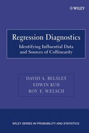 Cover of: Regression Diagnostics: Identifying Influential Data and Sources of Collinearity (Wiley Series in Probability and Statistics)