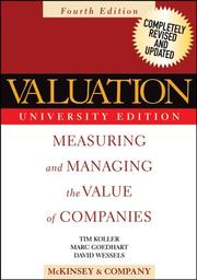 Cover of: Valuation: Measuring and Managing the Value of Companies, Fourth Edition, University Edition