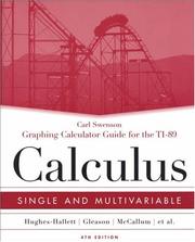 Cover of: Calculus: Single and Multivariable--Graphing Calculator Guide for the TI-89