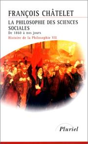 Cover of: La philosophie des sciences sociales