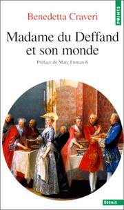 Cover of: Madame du Deffand et son monde