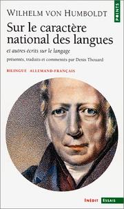 Cover of: Ecrit sur le langage by Wilhelm von Humboldt