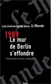 Cover of: Novembre 1989 : le mur de Berlin s'effondre