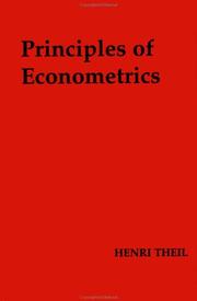 Cover of: Principles of econometrics.