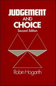 Cover of: Judgement and choice by Robin M. Hogarth