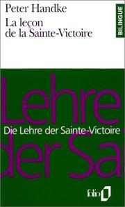 Die Lehre Der Sainte Victoire Lecon by Peter Handke