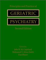Cover of: Principles and practice of geriatric psychiatry