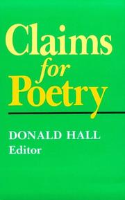 Cover of: Claims for poetry
