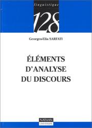 Cover of: Eléments d'analyse du discours