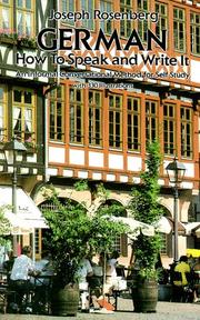 Cover of: German: How to Speak and Write It (Beginners' Guides)