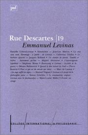 Cover of: Rue Descartes, nÂ° 19: Emmanuel Levinas