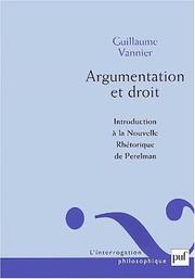 Argumentation et droit by G. Vannier