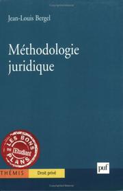 Cover of: Méthodologie juridique