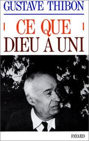 Cover of: Ce que dieu a uni