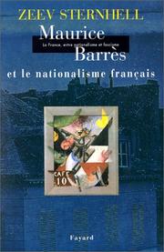 Cover of: La France entre nationalisme et fascisme T.1 : Maurice Barrès